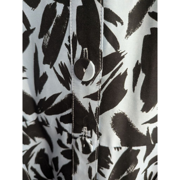 Women's Veronica Beard Mini Shirt Dress Size 8 Blue Black Leaf Print - Picture 7 of 12